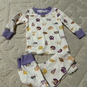 Playful Purple and White Kids Pajama Set